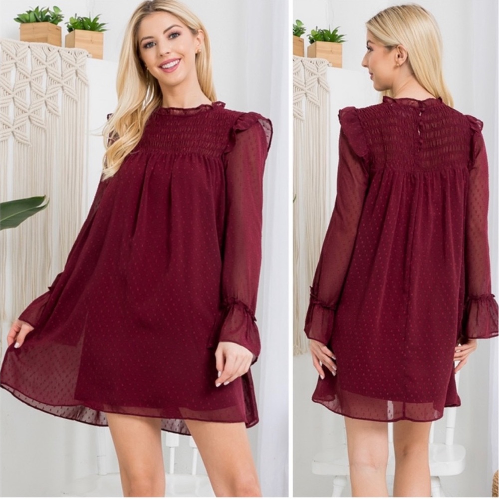 “Love Riche” Elegant & Classy Sheer Ruffle Dress